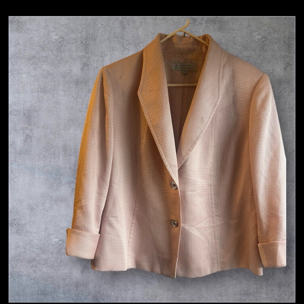 Tahari Light Pink Textured Jacket